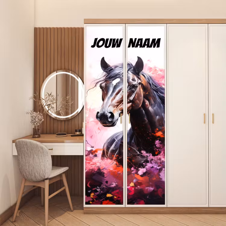 Deursticker met naam - Paard - Illustratie - Roze — 5
