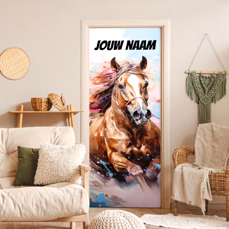 Deursticker met naam - Paard - Illustratie - Artistiek — 4