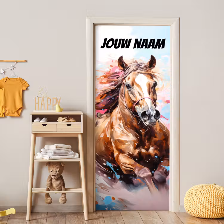 Deursticker met naam - Paard - Illustratie - Artistiek — 6