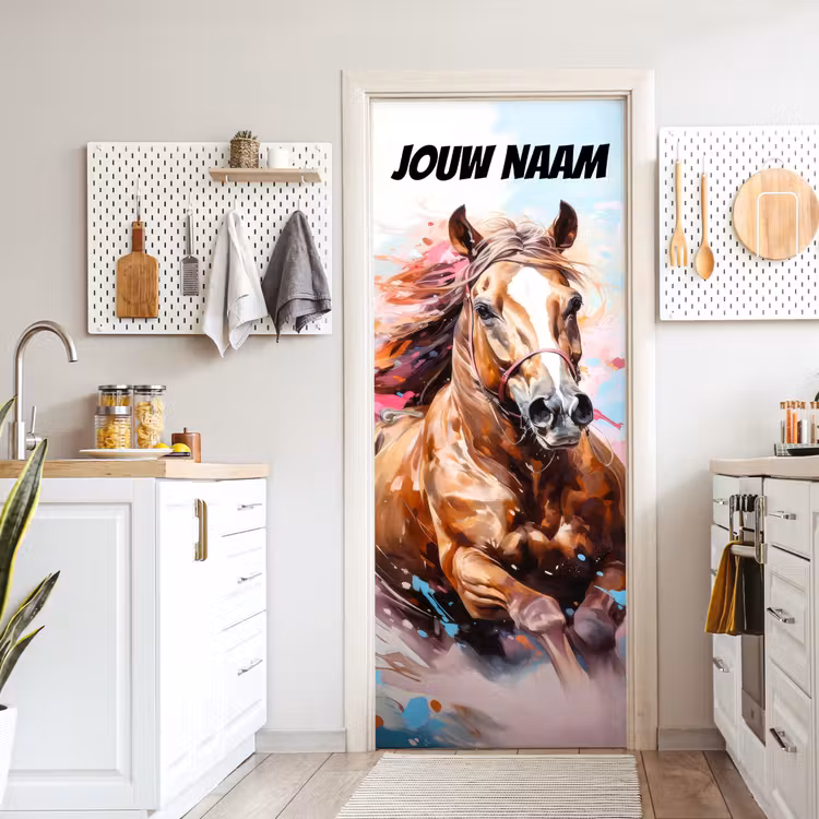 Deursticker met naam - Paard - Illustratie - Artistiek — 7