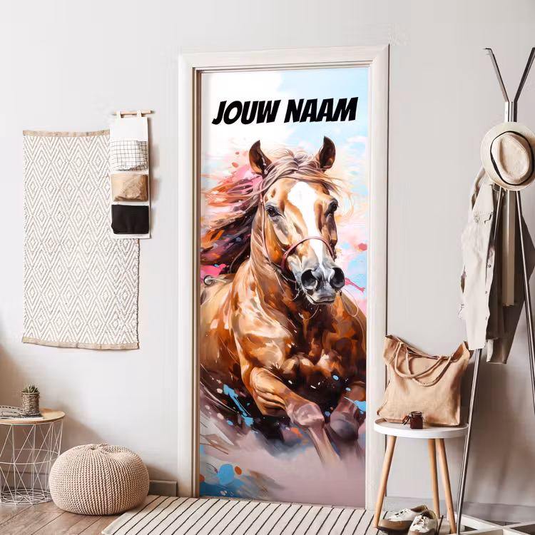 Deursticker met naam - Paard - Illustratie - Artistiek — 8