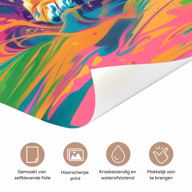 Deursticker met naam - Tijger - Illustratie - Kleurrijk — 3