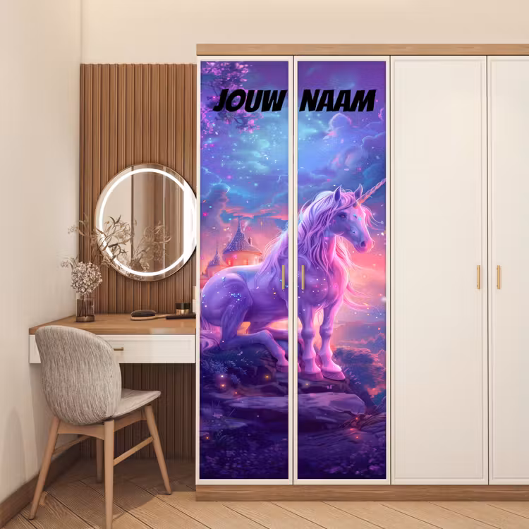 Deursticker met naam - Magisch - Eenhoorn - Sterren — 5