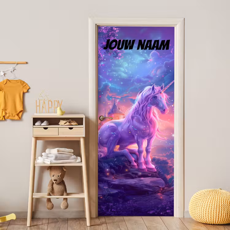 Deursticker met naam - Magisch - Eenhoorn - Sterren — 6