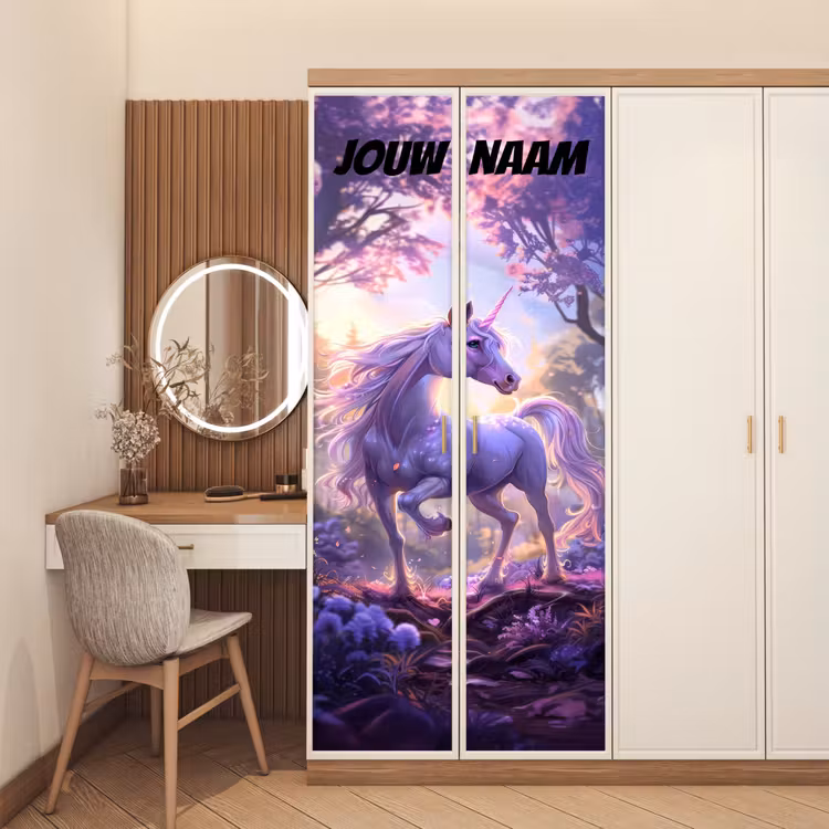 Deursticker met naam - Eenhoorn - Bos - Paars — 5