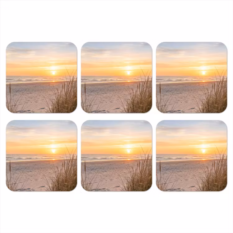 Onderzetter​ - Strand Zonsondergang Duingras — 1