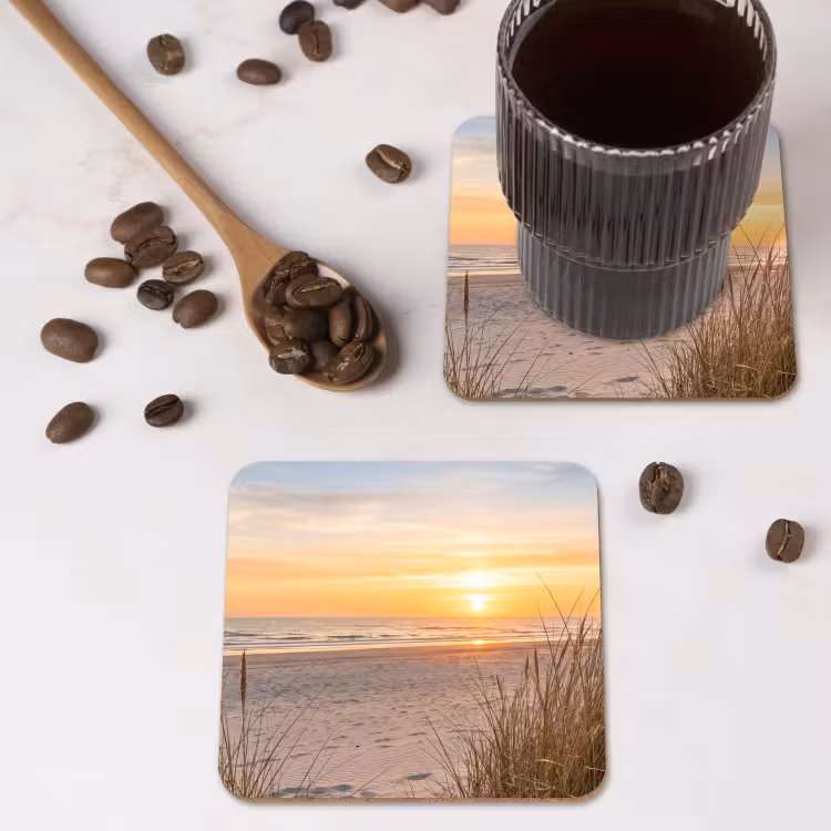 Onderzetter​ - Strand Zonsondergang Duingras — 4