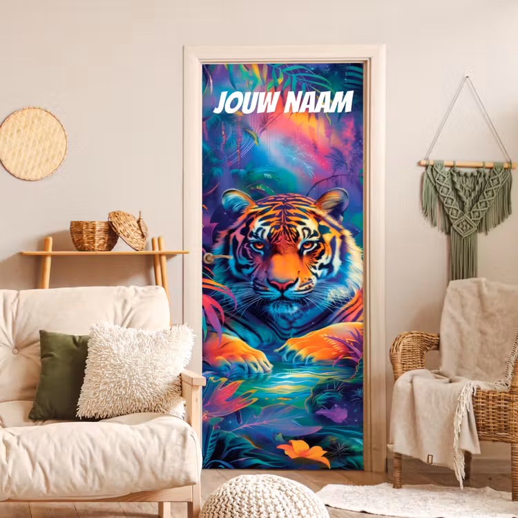 Deursticker met naam - Fantasie - Illustratie - Kleurrijk — 4