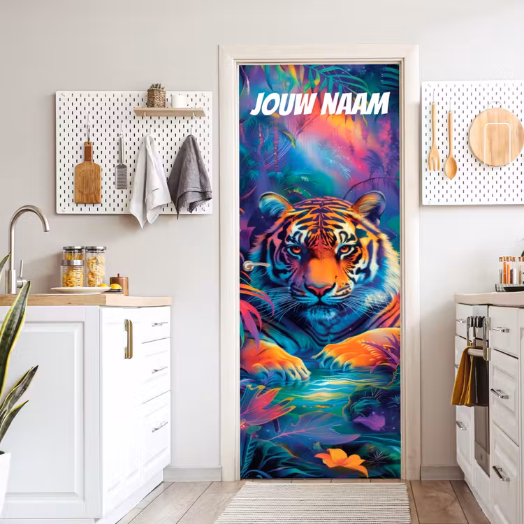 Deursticker met naam - Fantasie - Illustratie - Kleurrijk — 7