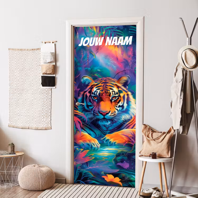 Deursticker met naam - Fantasie - Illustratie - Kleurrijk — 8