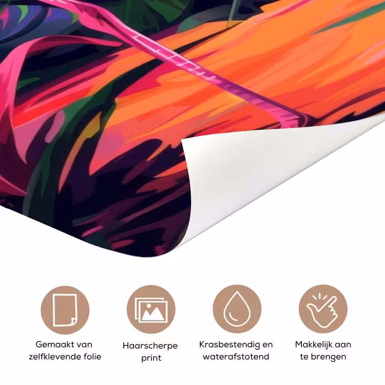 Deursticker met naam - Artistiek - Illustratie - Flamingo — 3