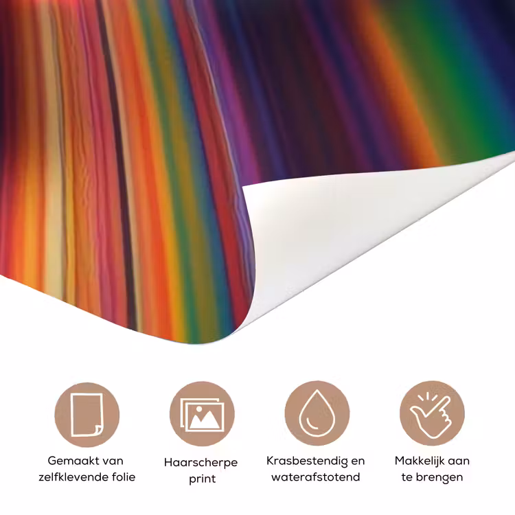 Deursticker met naam - Astronaut - Skateboard - Regenboogkleuren — 3