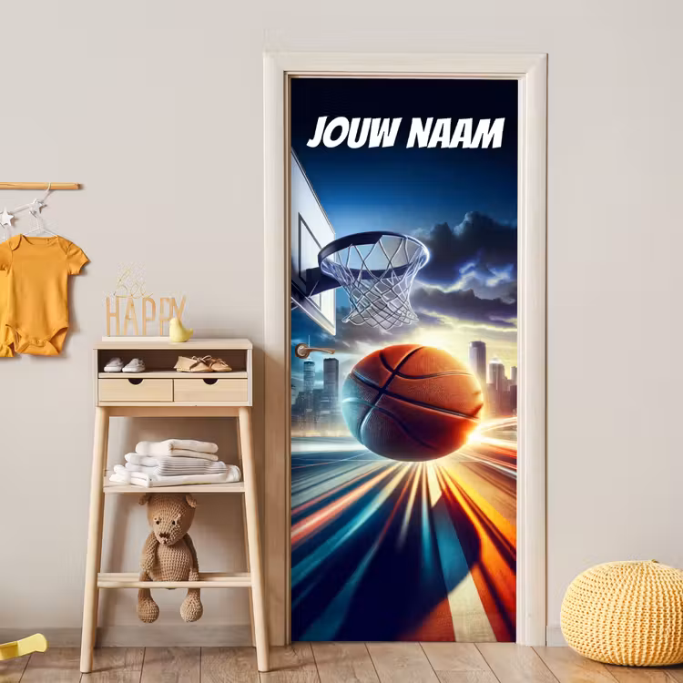 Deursticker met naam - Basketbal - Basket - Skyline — 6