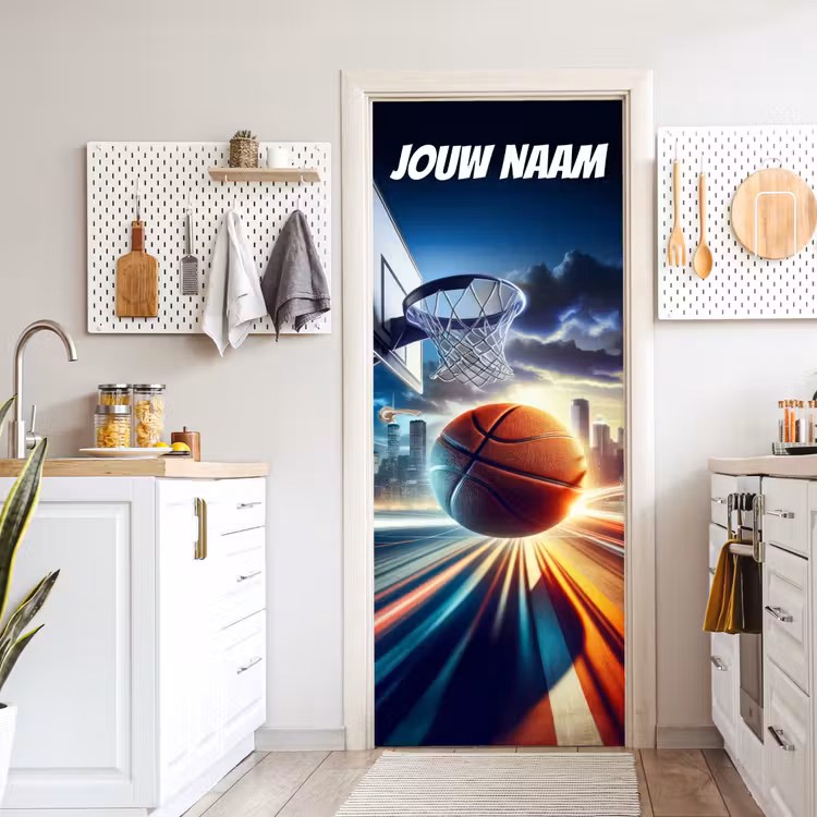 Deursticker met naam - Basketbal - Basket - Skyline — 7