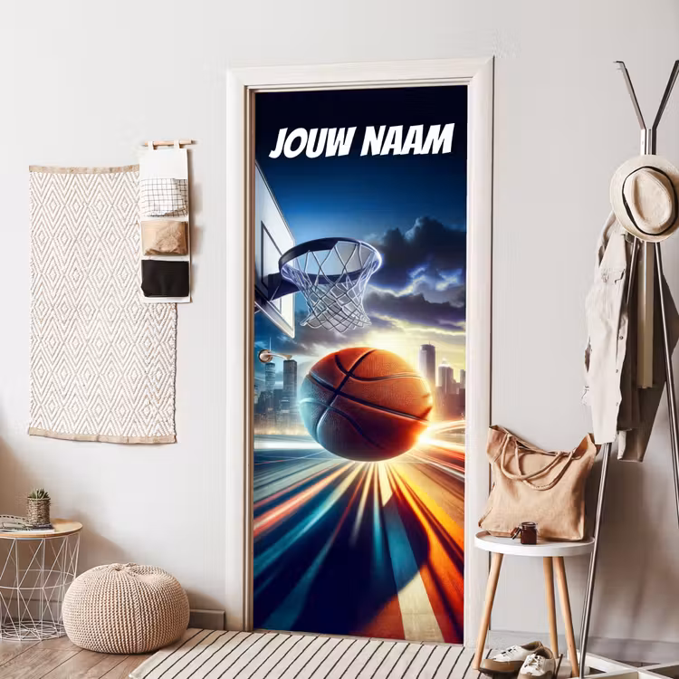 Deursticker met naam - Basketbal - Basket - Skyline — 8