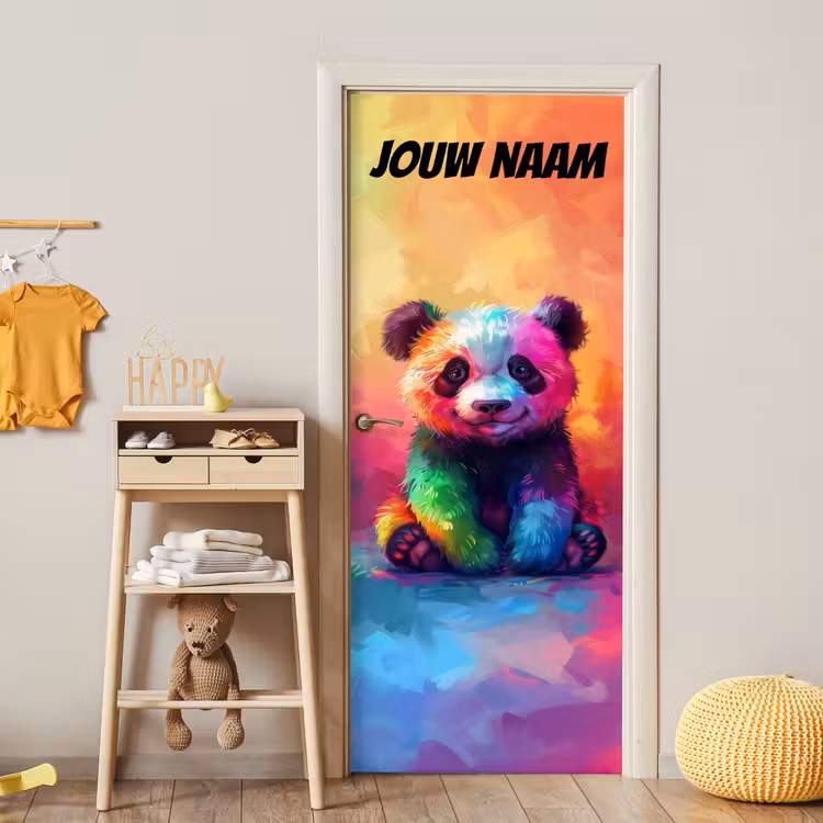 Deursticker met naam - Panda - Baby - Kleurijk — 6