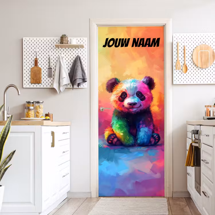 Deursticker met naam - Panda - Baby - Kleurijk — 7