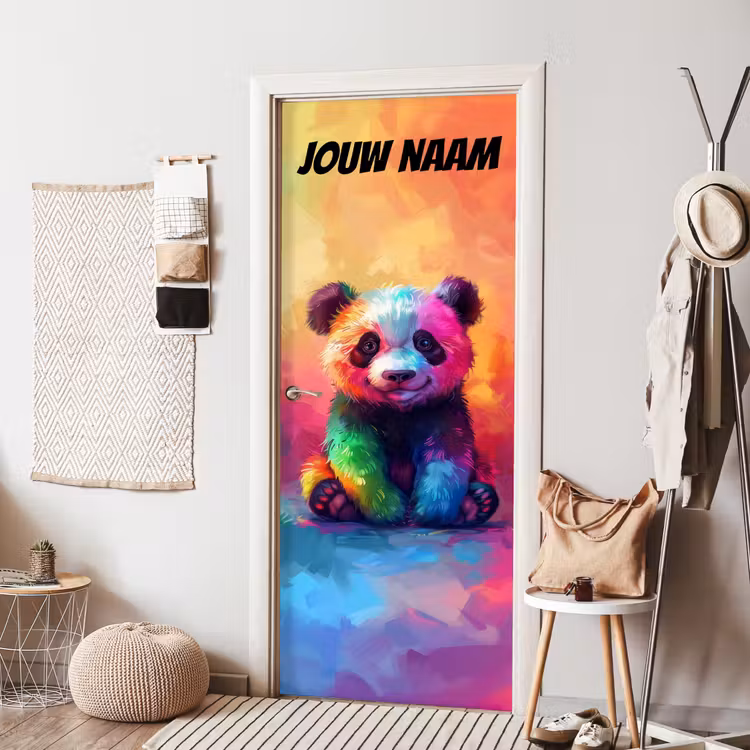 Deursticker met naam - Panda - Baby - Kleurijk — 8
