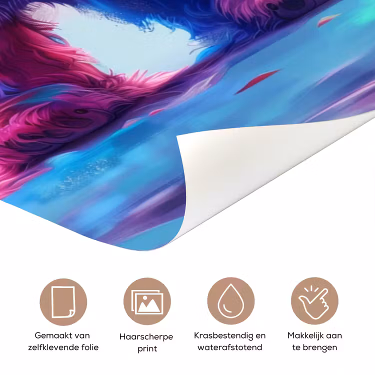 Deursticker met naam - Abstract - Teddybeer - Regenboogkleuren — 3