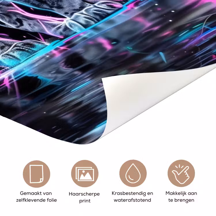 Deursticker met naam - Leeuw - Stoer - Neon — 3