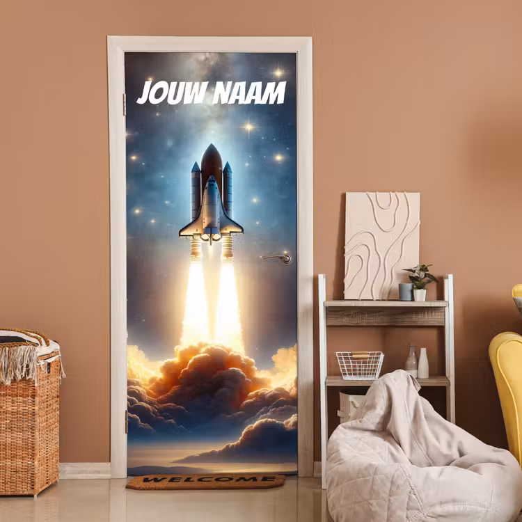 Deursticker met naam - Raket - Ruimte - Licht — 2