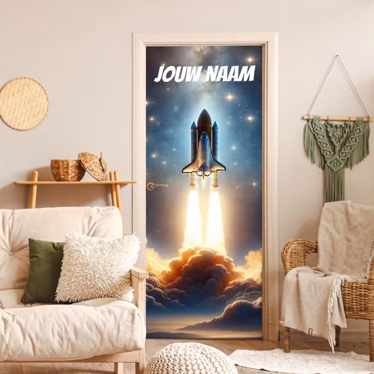 Deursticker met naam - Raket - Ruimte - Licht — 4
