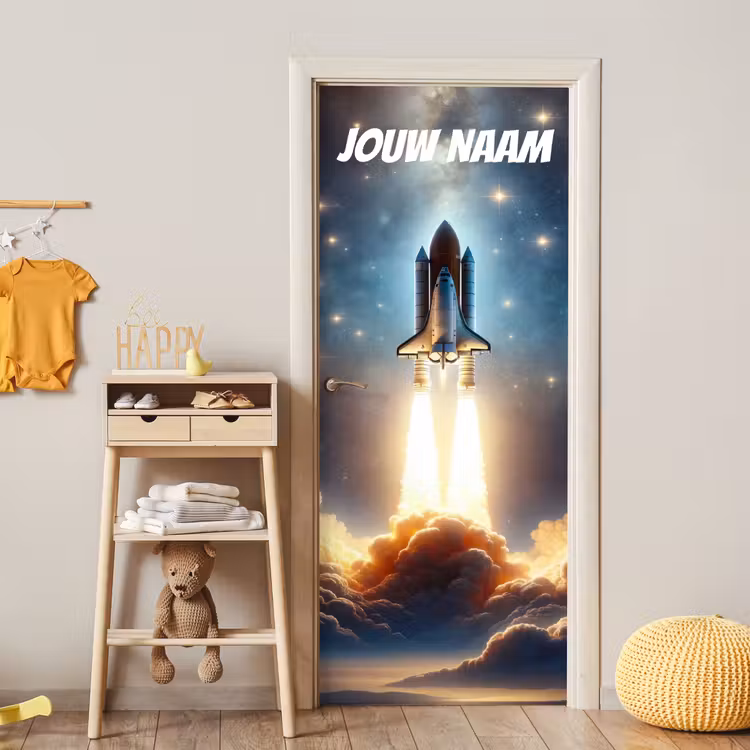 Deursticker met naam - Raket - Ruimte - Licht — 6