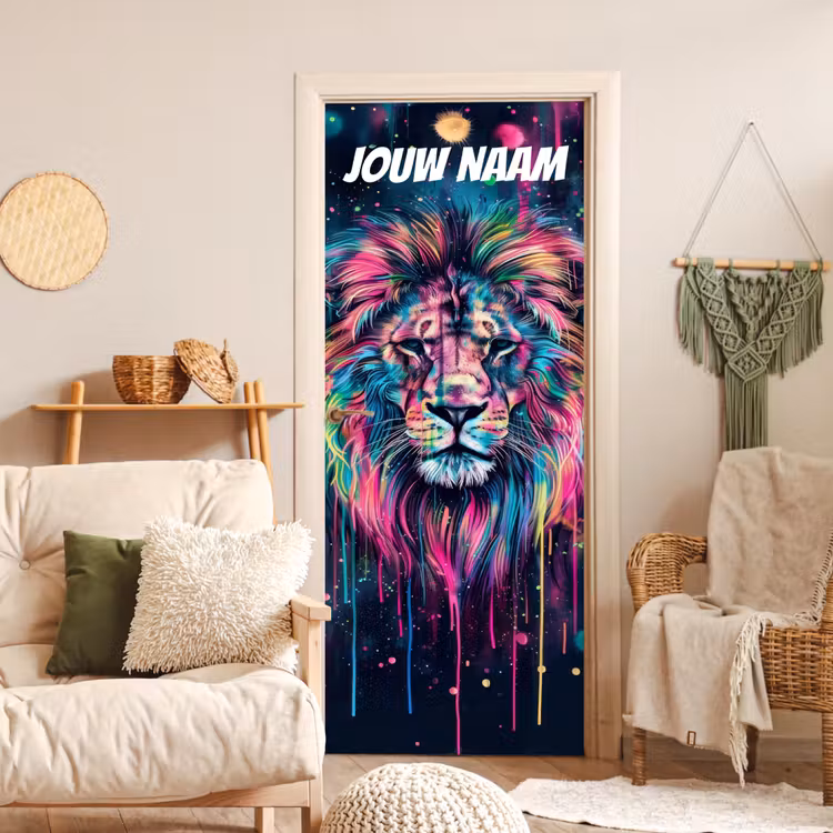 Deursticker met naam - Schildering -Illustratie - Tijger — 4