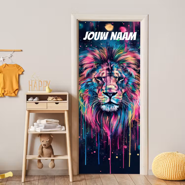 Deursticker met naam - Schildering -Illustratie - Tijger — 6