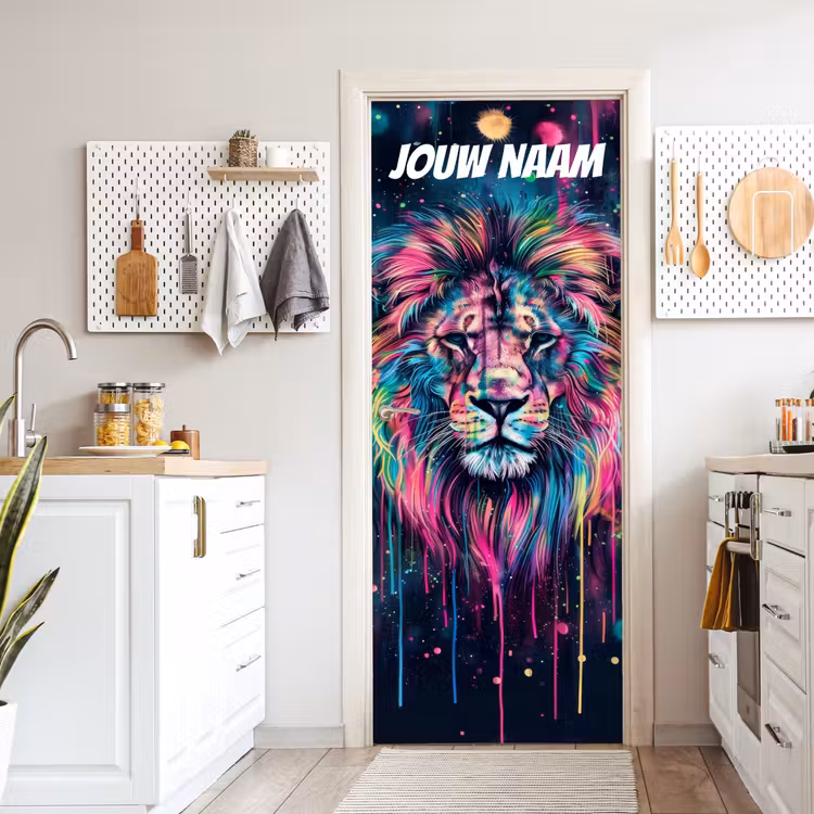 Deursticker met naam - Schildering -Illustratie - Tijger — 7