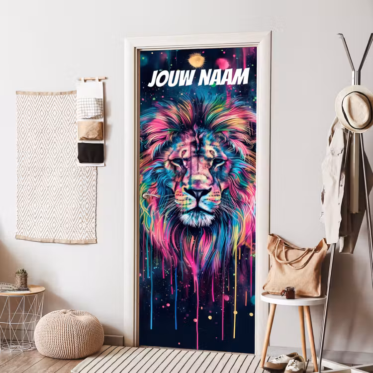 Deursticker met naam - Schildering -Illustratie - Tijger — 8
