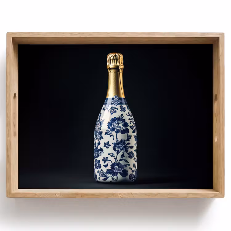 Dienblad - Champagne - Bloemen - Goud - Chique