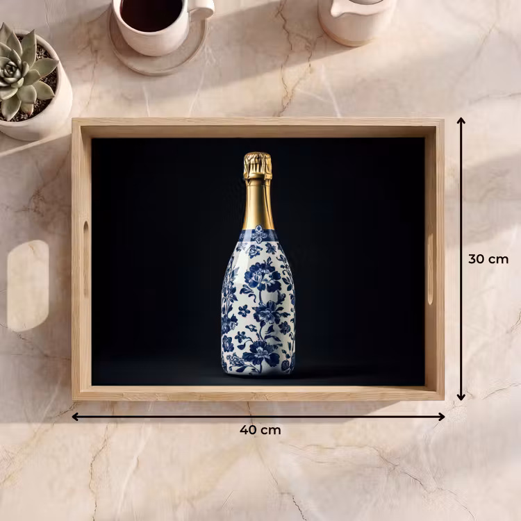 Dienblad - Champagne - Bloemen - Goud - Chique — 9