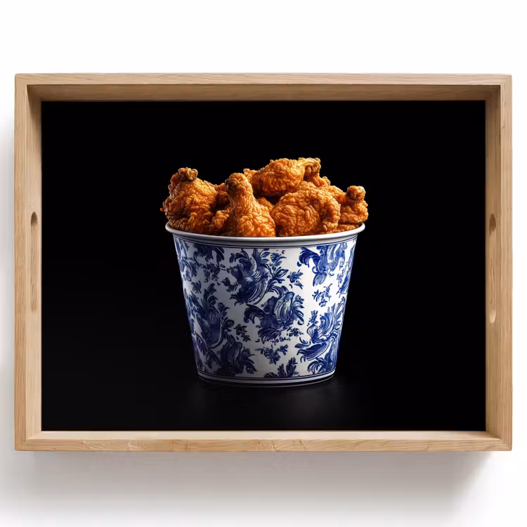 Dienblad - Kip - Bucket - Delfts blauw - Lekker