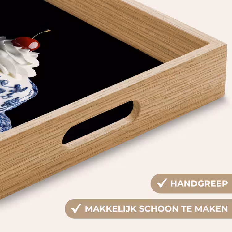 Dienblad - Taart - Slagroom - Kers - Bord - Delfts blauw — 5