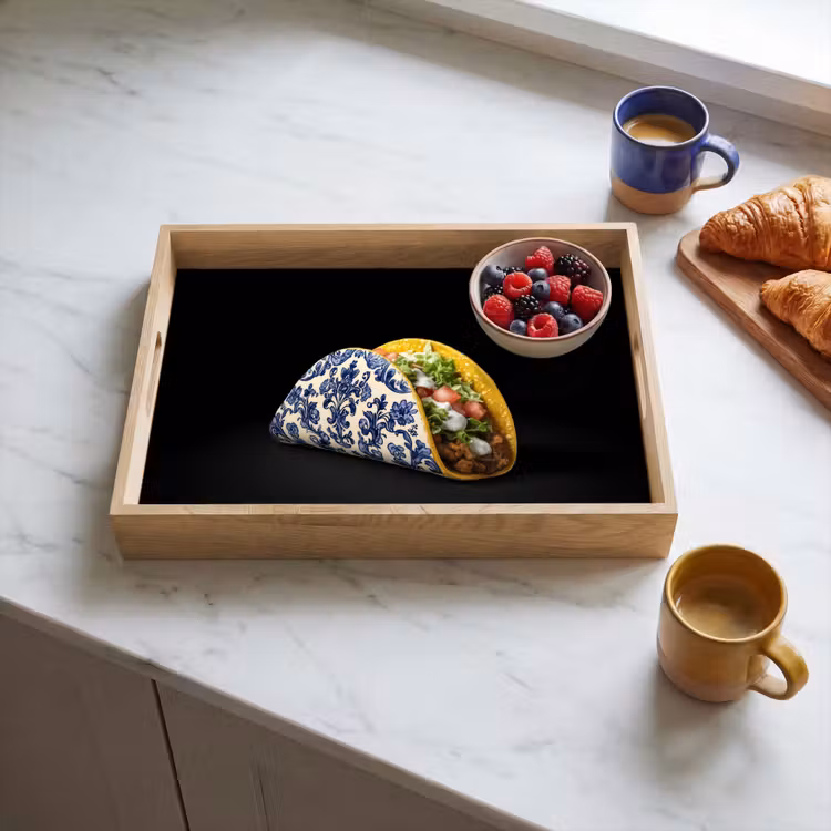 Dienblad - Taco - Vlees - Salade - Delftsblauw - Motief — 4
