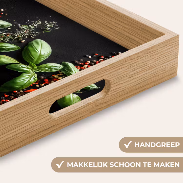 Dienblad - Chilipepers - Basilicum - Blaadjes - Rood — 5