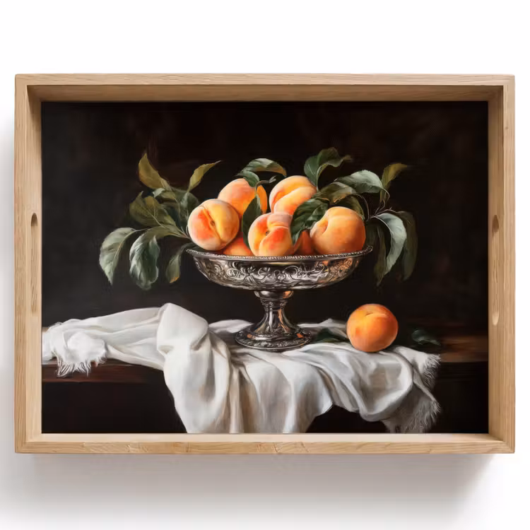 Dienblad - Stilleven - Perziken - Vintage — 1