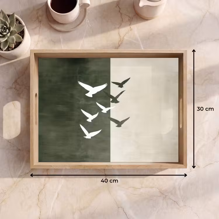 Dienblad - Japandi - Vogel - Groen — 9