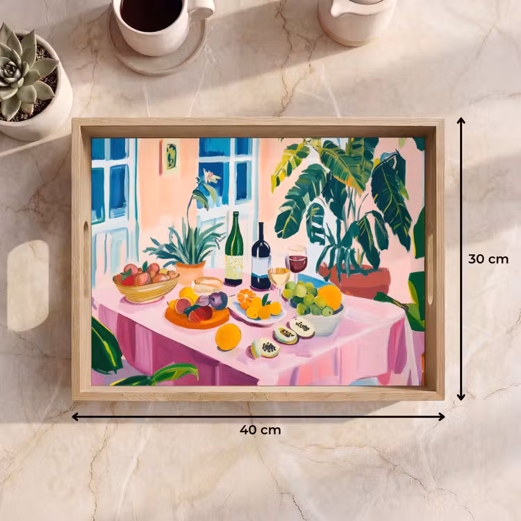 Dienblad - Tafel - Wijn - Fruit — 9
