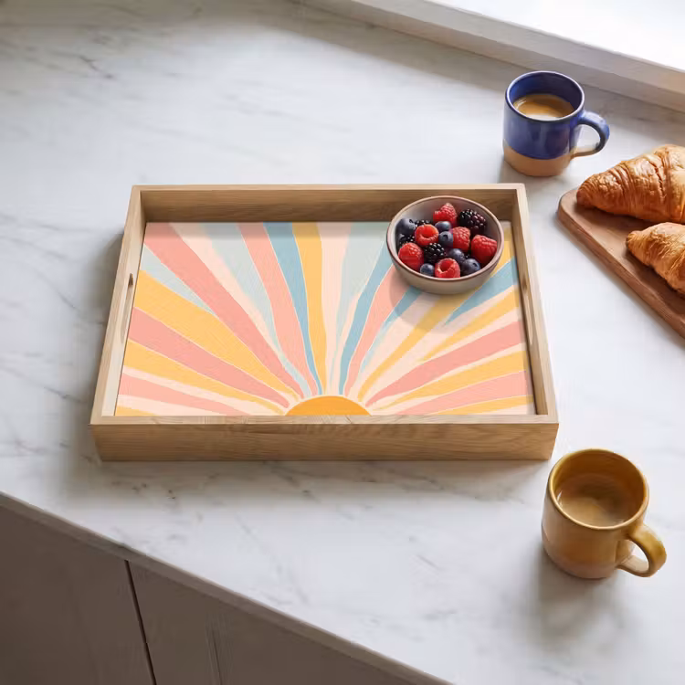 Dienblad - Illustratie - Zon - Pastelkleuren — 4