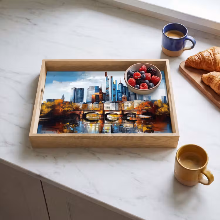 Dienblad - Bomen Frankfurt- Stad - Skyline - Brug — 4