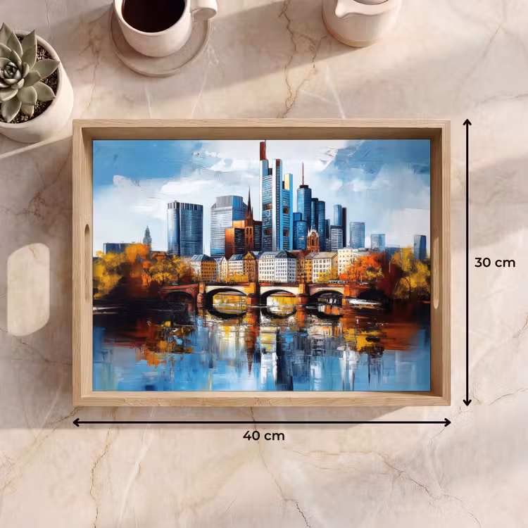 Dienblad - Bomen Frankfurt- Stad - Skyline - Brug — 9