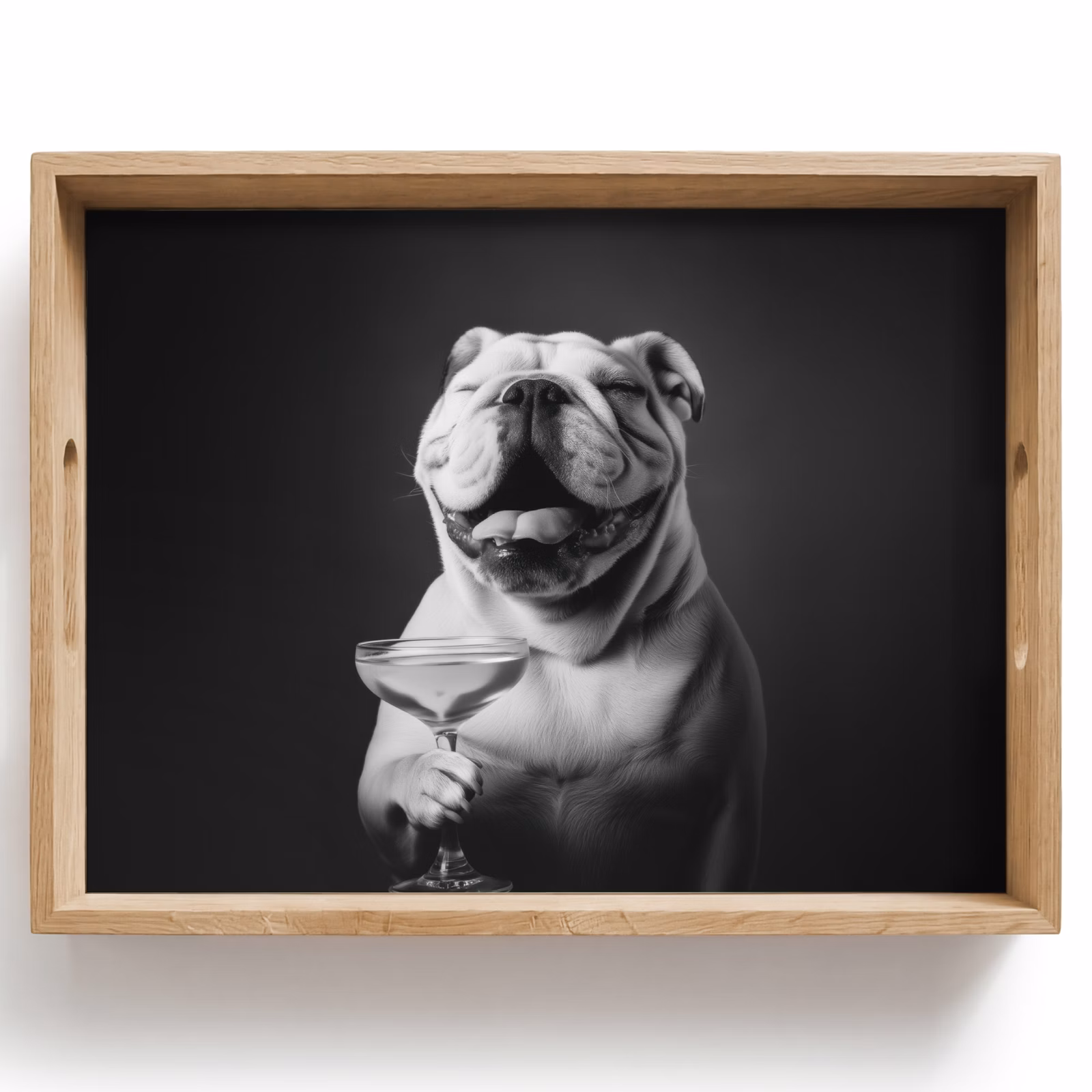 Dienblad - Buldog - Hond - Glas — 1