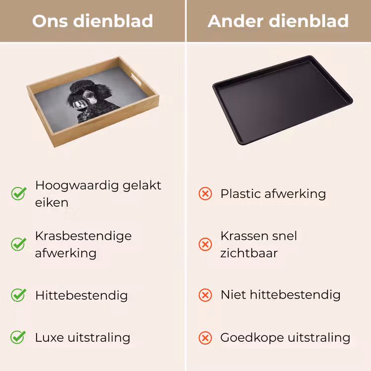 Dienblad - Hond - Krullen - Zonnebril - Wijn — 3
