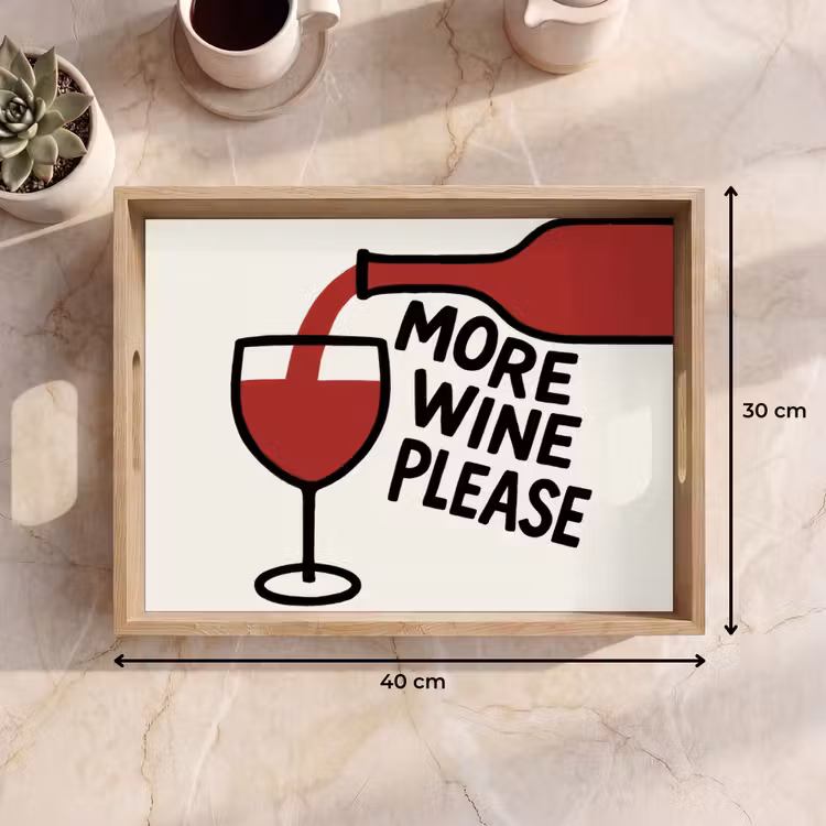 Dienblad - Wijnfles - Quote - Rood - Glas — 9