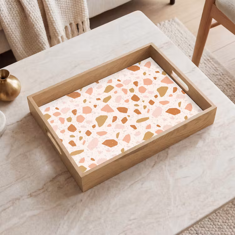 Dienblad - Terrazzo - Patroon - Kleurrijk - Zalm — 2