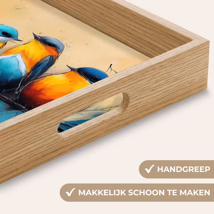 Dienblad - Vogels - Kleurrijk - Tak - Abstract — 5