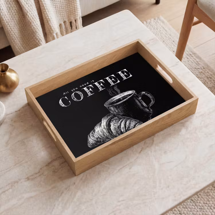 Dienblad - Koffie - Croissant - Tekst — 2