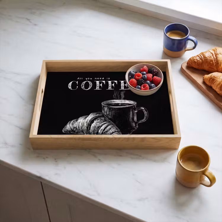Dienblad - Koffie - Croissant - Tekst — 4
